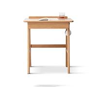 YNBSHGAA Modern Simple Oak Desk Multifunctional Desk Compact Study Writing Table with Cable Hole, Drawer and Hanging Rod Household Wooden Dressing Table,Natural-0.8 meters