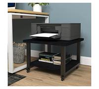 YNBSHGAA Office Printer Shelf Mobile Printer Stand with Storage, Under Desk Black Rolling Printer Table Work Cart with Wheels Organizer Spaces for Home Office Printer Stand
