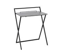 YNBSHGAA Portable PC Desk Home Foldable Small Writing Desk Without Installation Simple Study Room Desk with Stop Rod, X-shaped Iron Bracket,Black