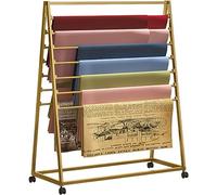YNBSHGAA Ribbon Holder Organizer Display Stand Movable Storage Rack for Silk Scarf/Shawl/Fabric/Bath Towel Display, Metal Modern Double-Side Organziers with Flexible Hanging,Gold-100x40x120cm