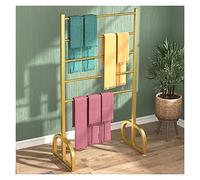 YNBSHGAA Ribbon Organizer Rack Craft Room Modern Scarf Holder Organizer, Freestanding Metal Storage Display Rack for Pants/Silk Scarves/Clothes/Wrapping Paper,Gold-60x40x150cm