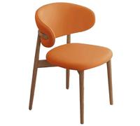 YNBSHGAA Set of 2 Modern Upholstered Dining Chairs with Curved Backrest, Arm-Free Design, Solid Wood Legs - Perfect for Living Room, Bedroom, Office, and Restaurant Decor,Naranja a-1 pieza