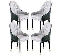 YNBSHGAA Set of 4 Microfiber Leather Dining Chairs with Ergonomic Backrest and Beech Wooden Legs Modern Kitchen Chairs for Counter Lounge and Reception Areas,5-Q