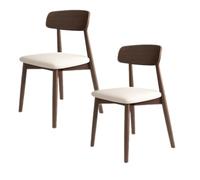 YNBSHGAA Solid Wood Dining Chair Set - Upholstered Comfortable Backrest, Perfect for Dining Room, Kitchen, or Hotel - Dark Walnut & Orange,Dark Walnut+white-2
