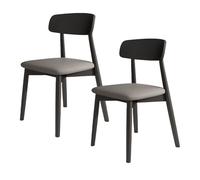 YNBSHGAA Solid Wood Dining Chair Set - Upholstered Comfortable Backrest, Perfect for Dining Room, Kitchen, or Hotel - Dark Walnut & Orange,Black+dark Grey-2