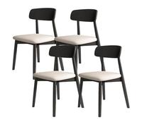 YNBSHGAA Solid Wood Dining Chair Set - Upholstered Comfortable Backrest, Perfect for Dining Room, Kitchen, or Hotel - Dark Walnut & Orange,Black+white-4