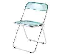 YNBSHGAA Transparent Acrylic Folding Chair - Stacking Dining Chair with Metal Frame for Kitchen Living Room Bedroom - Modern Space-Saving Lightweight Design,0-Green-47x48x76cm(19x19x30inch)