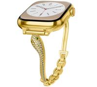 Yncamoo Thin Metal Strap Compatible with Apple Watch 41/40/38/44/45/46/49/42mm, Diamond Watch Band for iWatch Series 11 10 9 8 7 6 5 4 3 2 1 Ultra, gold, 38/40/41/42mm(Series 11/10), Classic