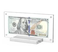 Yncotte Dollar Bill Frame 1 Pack, Dollar Bill Holder Acrylic Money Case Dollar Frame Display Double-Sided Transparent for Collectors Currency Ticket Check Protector