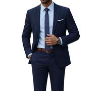 YND Men's 2 Piece Suit with Tie, One Button Slim Fit Solid Jacket and Pants Set, Suits for Men Prom Party Wedding & Business