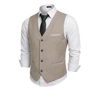 YND Men's Business Suit Vest Slim Fit Jacket Casual Suit Vests