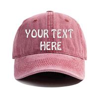 YNE Custom Embroidered Name Text Word Women Men Cowboy Hat Personalized Adjustable Cowboy Cap Add Your Text Dad Hats (Wine), XL