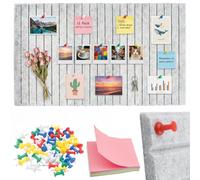 YnewL 115 x 70 cm Large Felt Notice Board, Self-Adhesive, Decorative Pin Board, Felt Board, 0.9 cm Thick, Foldable Photo Board, Memo Boards with 60 Pushpins for Offices, Schools, Children's Rooms