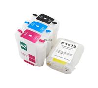 YNGFBFFJ 69ML 4Color No 82 Refillable Ink Cartridge Compatible With Designjet 510 82 510 Plotter Featuring Auto Reset Chips