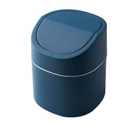 Yngffb Desktop Trash Can, Mini Plastic Desktop Trash Bin, Bedroom Bin, Desk Bin, For Bathroom Vanity, Desktop,- Dispose Of Cotton Rounds, Makeup Sponges, Tissues; 2 Liter (Blue)