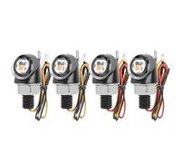 YNGHWU Motorcycle indicator light 8mm Motorcycle LED Turn Signal Light Front Rear Light Indicator Flasher DRL Tail Stop Lamp For For For(4pcs White Red Amber)