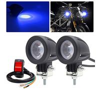 YnGia 10W Motorcycle Spotlights Led Headlights, 2PCS LED Work Light Motorcycle Fog Driving Lights Blue 12V 24V for Car Truck Off Road Tractor 4X4 ATV
