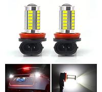 YnGia 2PCS 1156 Car LED Bulbs BA15S P21W 7506 Light Bulb, 1141 5630 White 900 Lumens Super Bright 6500K 12V LED Turn Signal Light Bulbs Brake Stop Lamp Bulb (H8/H11-33SMD, 1.8CM)
