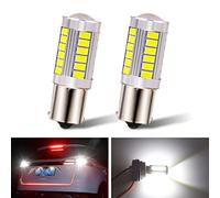 YnGia 2PCS 1156 Car LED Bulbs BA15S P21W 7506 Light Bulb, 1141 5630 White 900 Lumens Super Bright 6500K 12V LED Turn Signal Light Bulbs Brake Stop Lamp Bulb (1156-33SMD, 1.8CM)