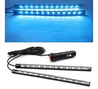 YnGia 2PCS Daytime Running Light with Cigarette Lighter, Car LED Interior Light DRL Daylight Strip Waterproof Driving Fog Lamp Atmosphere Lights 12V (Ice Blue)