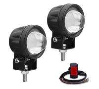 YnGia 2PCS Motorycle Fog Lights with 3 Wires Switch ON/ON/OFF, Amber White Spotlight Auxiliary Light Waterproof Motorcycle Driving Light for Car Truck Offroad SUV ATV Boat