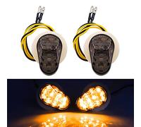 YnGia 2PCS Turn Signal Light Smoked Flush Mount LED Indicator Light 12V Universal Amber Motorcycle Bike Turn Signal Lamp for Motorbike