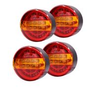 YnGia 4PCS Trailer Tail Light, 20 LED Round Hamburger Brake Light Waterproof Truck Rear Lights Stop Indicator Lamp 12V 24V for Trailer Truck Lorry Caravan Van