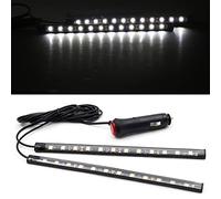 YnGia Car LED Strip Light, Car LED Atmosphere Lights Daytime Running Light with Cigarette Lighter, 2PCS LED Interior Light Decorative Lamp 12V (Light White)
