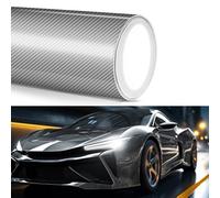 YnGia Carbon Fiber Vinyl Wrap 1ft X 5ft Universal Adhesive Sliver Gloss Carbon Wrap Tape Roll for Cars Automotive Interior Exterior DIY Auto Color Change Film