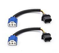 YnGia H13 9008 to H4 9003 Headlight Retrofit Wiring Harness, 2PCS Male Female Extension Conversion Adapter Wire Connector Socket