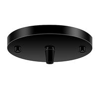 YnGia Industrial Canopy Light Kit Ceiling Rose Light Fitting 120mm for Pendant Light Wall Chandelier, Matt Black Single Hole with Ceiling Plate Bracket 100mm Earth 1 Pack