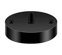 YnGia Industrial Rose Fitting Canopy Kit 120mm for Pendant Light Light Wall lamp Chandelier 1 Pack, Matt Black Single Hole with Ceiling Plate Bracket 100mm Earth