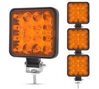 YnGia Led Spot Lights 4x4 Halo Led Spotlight 4PCS Ultra Bright Square Fog Lamp 3.3inch 12V Car Flood Lights Grill Mount for Car, Offroad, Tractor, Truck, ATV, Boat Amber