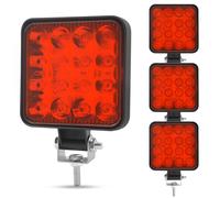 YnGia Led Spot Lights 4x4 Led Spotlight 4PCS Ultra Bright Square Fog Lamp 3.3inch 12V Car Flood Lights Grill Mount for Car, Offroad, Tractor, Truck, ATV, Boat Red