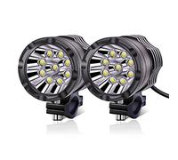 YnGia Motorcycle Fog Lights White Auxiliary Led Spotlights Universal Motorcycle DRL Driving Lights, 2PCS Led Lights for Motorbike Bike ATV Scooters Truck Car Boat