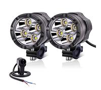 YnGia Motorcycle Fog Spot Lights 12V 24V, Universal Motorcycle Auxiliary White Led Driving DRL Lights Strobe for Motorbike ATV SUV Truck Boat Quad Scooter Car Bike