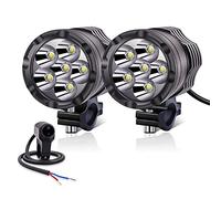 YnGia Motorcycle Led Spot Lights 12V 24V Foglights Headlights, Universal 60W Motorcycle Auxiliary Led Driving Lights 2PCS White DRL Lights with Waterproof Switch for Motorbike ATV SUV Truck Car Boat