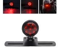 YnGia Motorcycle Rear Light, Led Round Motorbike Brake Light 12V Universal Red Running Brake Stop Tail Number Plate Light for Motorbike Dirt Bike Scooter ATV, Black