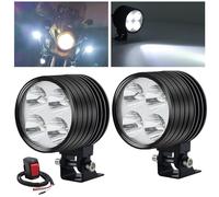 YnGia Motorcycle Spot 2PCS Universal Fog Spotlights White 12V 24V Motorcycle Driving Auxiliary with Switch for Car Truck SUV ATV Boat