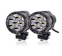 YnGia Motorcycle Spot Lights 60W Led Foglights Headlights 12V 24V, 2PCS White Motorcycle Auxiliary Led Driving Lights Universal DRL Lights for Motorbike ATV SUV Truck Car Boat