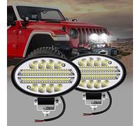 YnGia Oval LED Work Light, 2PCS Waterproof Offroad Driving Work Light Bar Car Fog Lamp White 12V 24V for Truck 4x4 Car Tractor Boat(White)