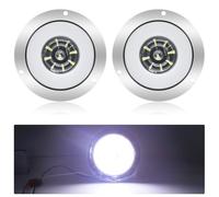 YnGia Round Truck Tail Light 2PCS 24 LED Running Light Rear Brake Stop Light Indicator Marker Tail Lamp 24V for Trailer Truck Caravan Camper Tractor Lorry Van (White)