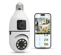 YnGia Security Camera Dual Len Outdoor Camera 2.4GHz Camera for Home Security Outside Indoor, Motion Detection, Color Night Vision, Two-way Talk