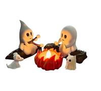 YNGWVHKET White Ghost Bonfire Decor | Roasting Marshmallows Set | Halloween and Fall Desktop Pet Animal Figurines