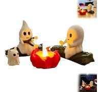 YNGWVHKET White Ghost Bonfire Decor | Roasting Marshmallows Set | Halloween and Fall Desktop Pet Animal Figurines