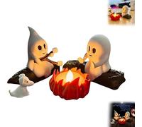 YNGWVHKET White Ghost Bonfire Decor | Roasting Marshmallows Set | Halloween and Fall Desktop Pet Animal Figurines