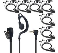 YNIBST Walkie Talkie Earpiece, G-Shape Headset with PTT Microphone | Compatible with Motorola Talkabout TLKR T62 T82 T82 Extreme T92 H2O Two Way Radio (8 Pcs)