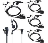 YNIBST Walkie Talkie Earpiece, G-Shape Headset with PTT Microphone | Compatible with Motorola Talkabout TLKR T62 T82 T82 Extreme T92 H2O Two Way Radio (5 Pcs)