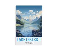 YNIEILUU Lake District Britain Vintage Travel Posters 08x12inch(20x30cm) Canvas Art Posters Painting Pictures Wall Art Prints, Wall Decor for Bedroom