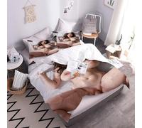 YNIOFU Naked Women Bedding Duvet Cover Super King 260x220cm for Teens, Nude Sexy Woman Soft Bedding 3 Piece Quilt Cover Set with 2 Pillow cases